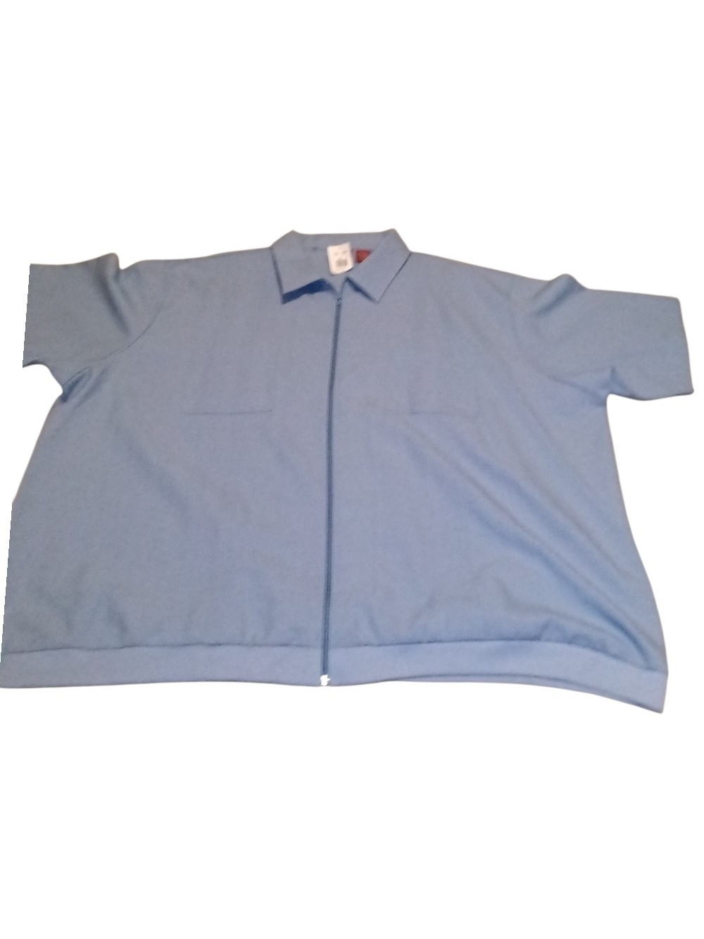 Haband Lion's Den Men's 3X Baby Blue Short Sleeve  Zip Up Shirt Casual